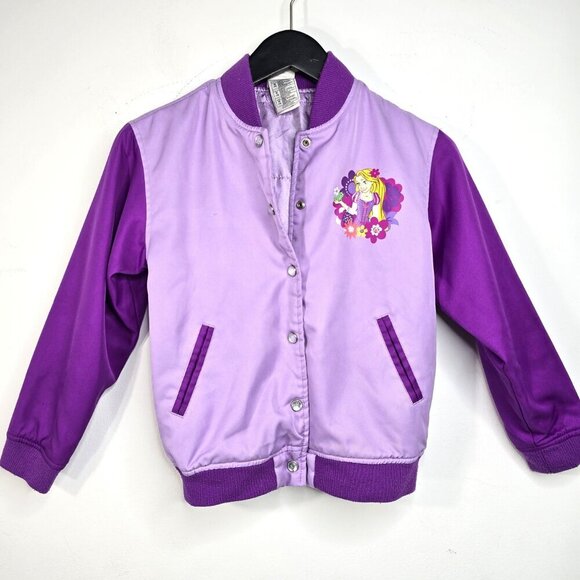 Disney Store Rapunzel Button Front Purple Varrsity Jacket size 7/8 M - Picture 8 of 8